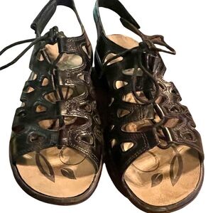 Romika Women's Black leather Sandals